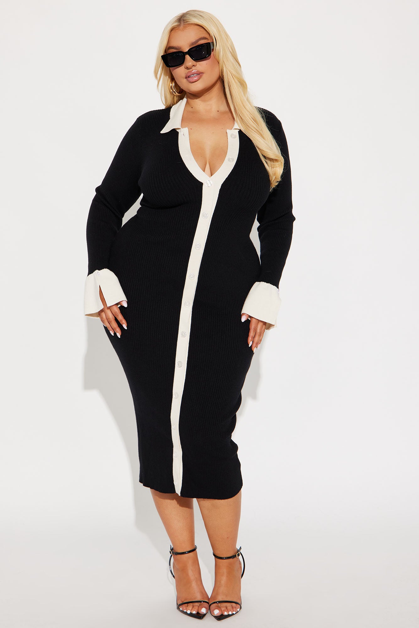 Sweater Midi Dress - Black/combo - Image 6