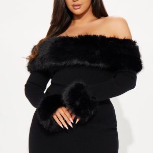 Sweater Mini Dress - Black