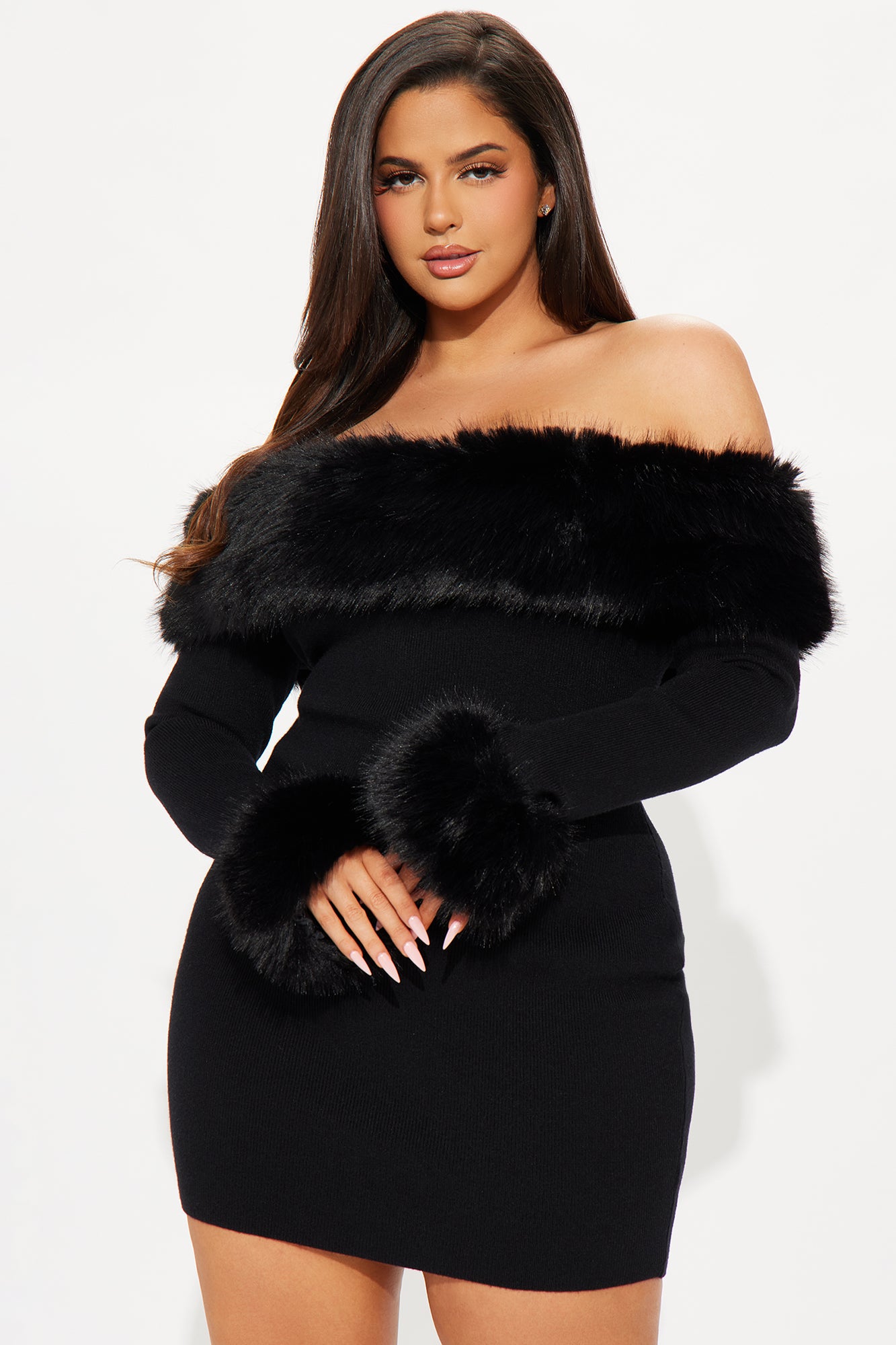 Sweater Mini Dress - Black