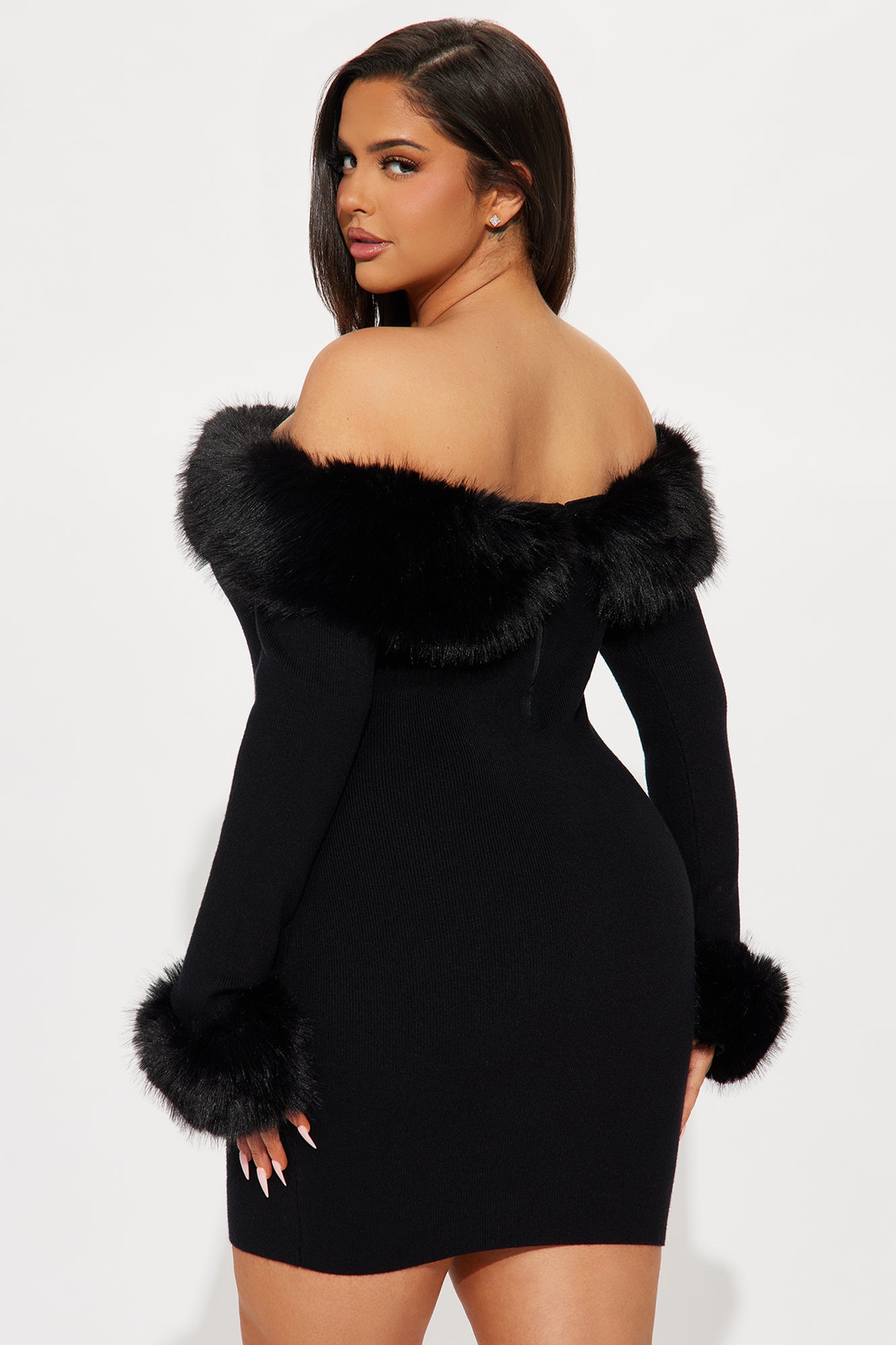 Sweater Mini Dress - Black - Image 5