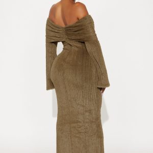 Sweater Maxi Dress - Olive