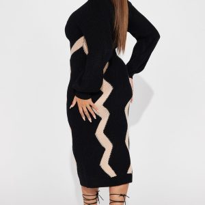 Sweater Maxi Dress - Black/combo