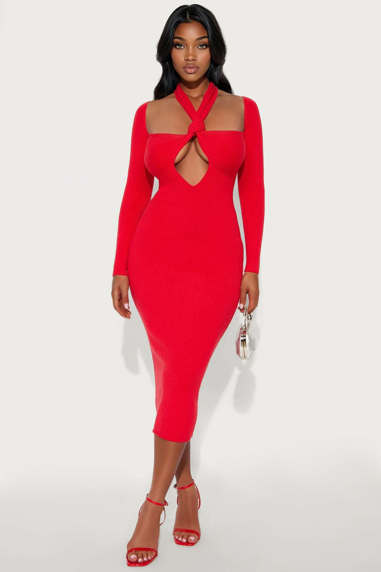 Sweater Midi Dress - Taupe/combo - Image 44