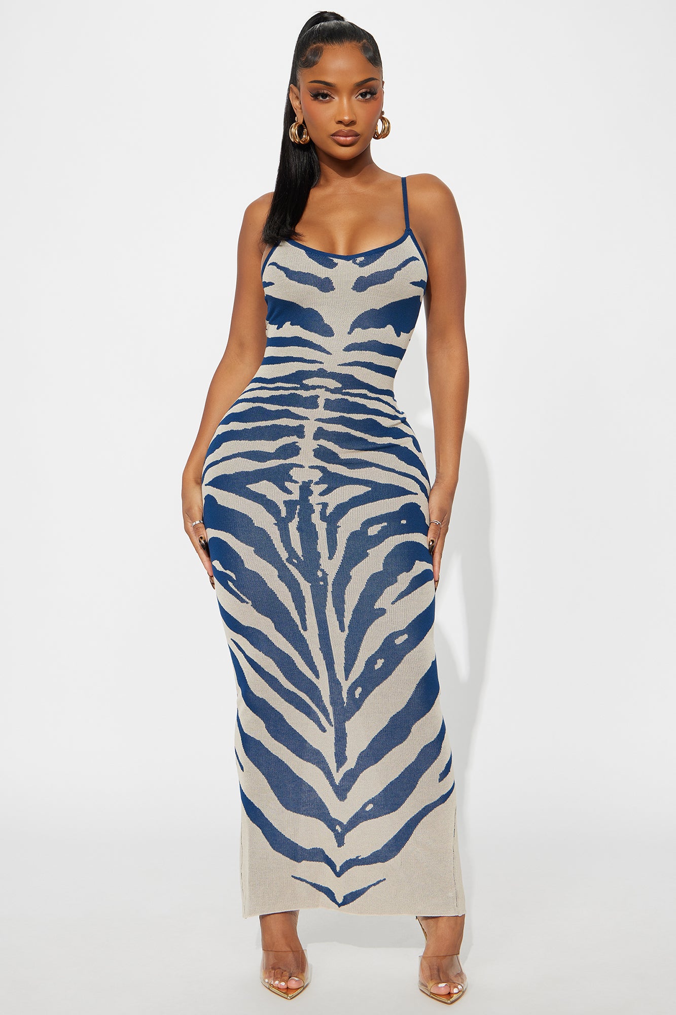 Sweater Dress Set - Grey/Blue - Image 4