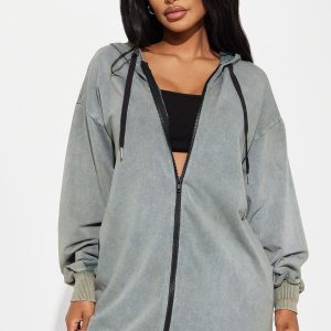 Hooded Maxi Dress - Green