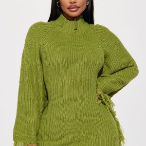 Sweater Maxi Dress - Chartreuse