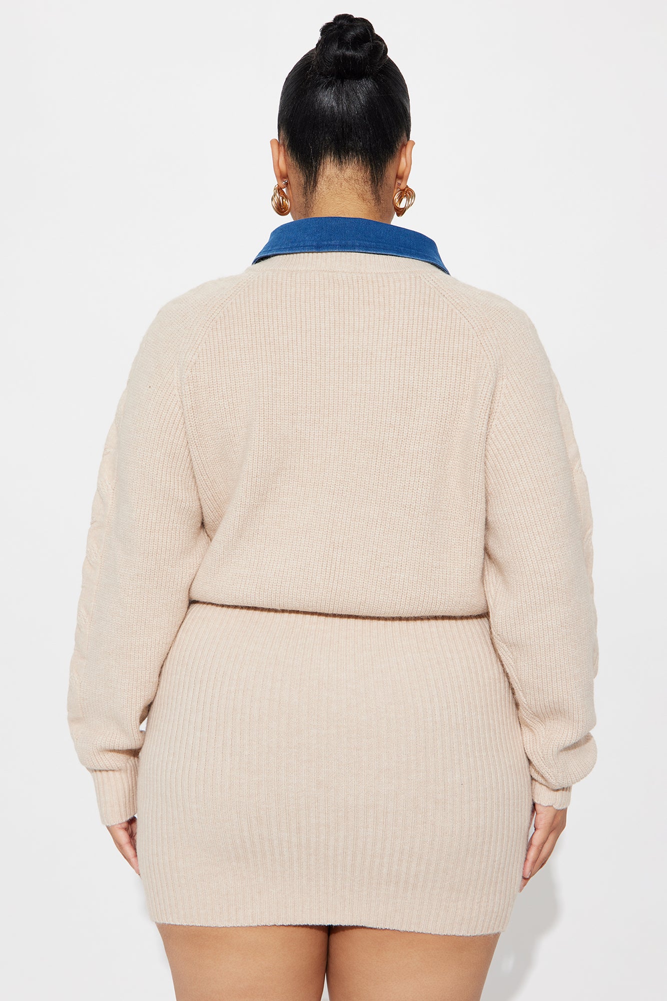 Modern Intent Sweater Mini Dress - Beige - Image 2