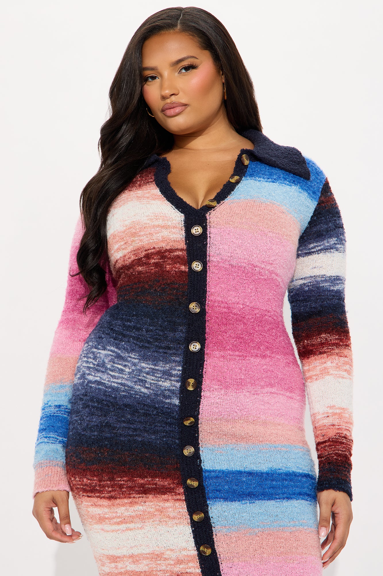Sweater Midi Dress - Multi Color - Image 6
