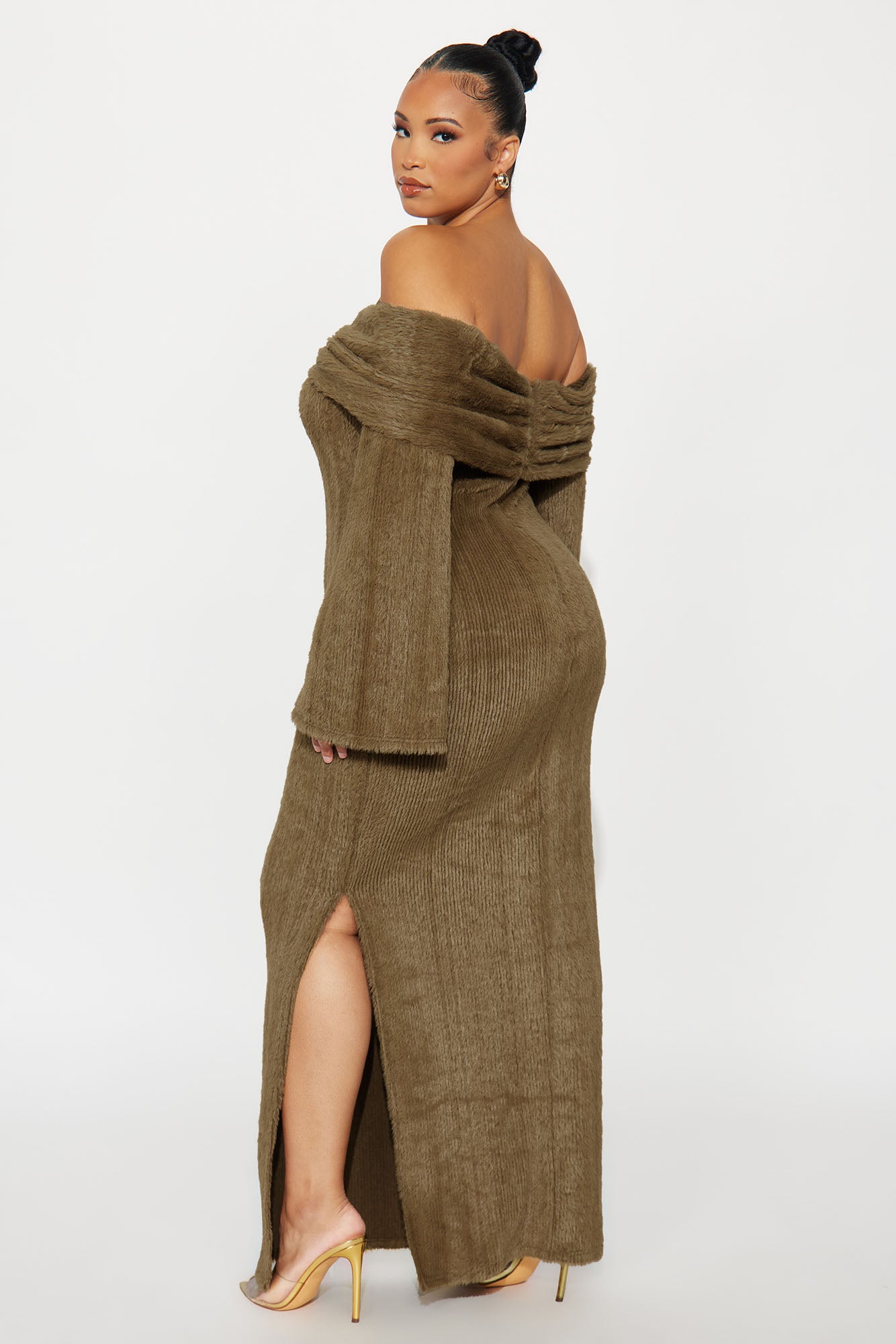 Sweater Maxi Dress - Olive - Image 3