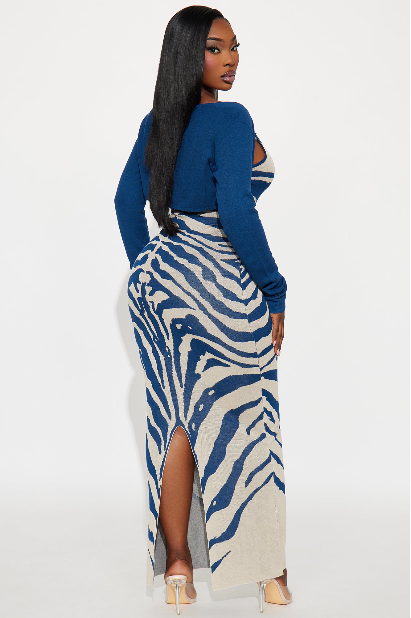 Sweater Dress Set - Grey/Blue - Image 5