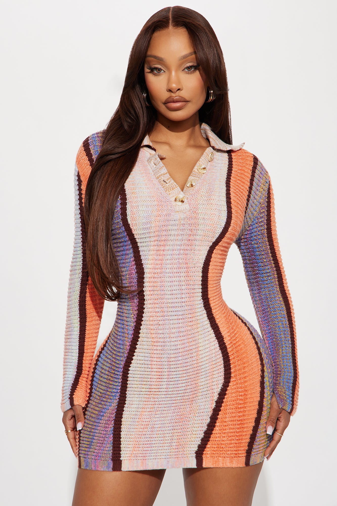 Sweater Mini Dress - Pink/combo - Image 37