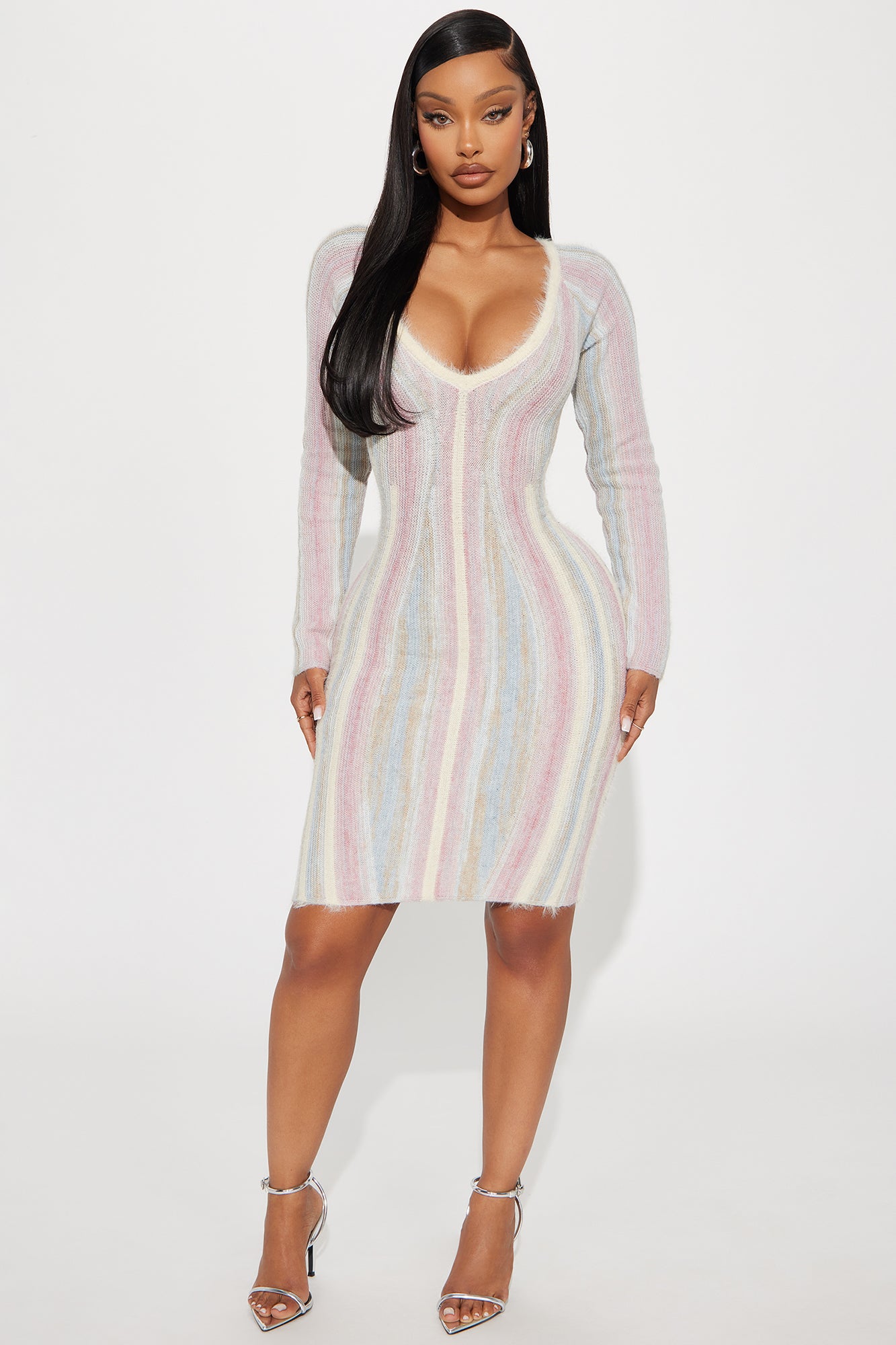 Sweater Mini Dress - Multi Color - Image 5