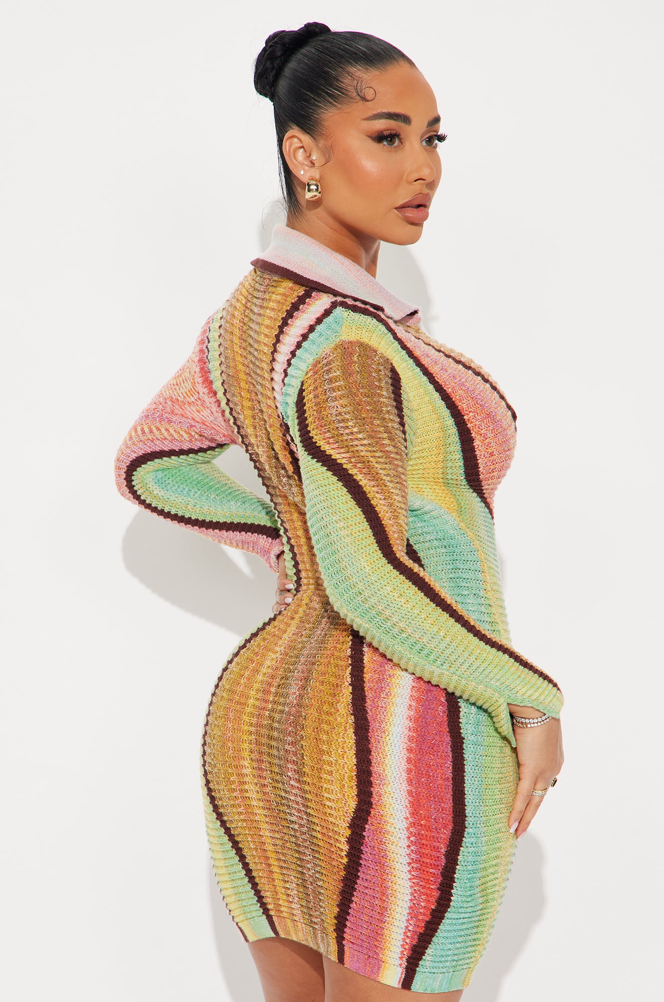 Sweater Mini Dress - Pink/combo - Image 11