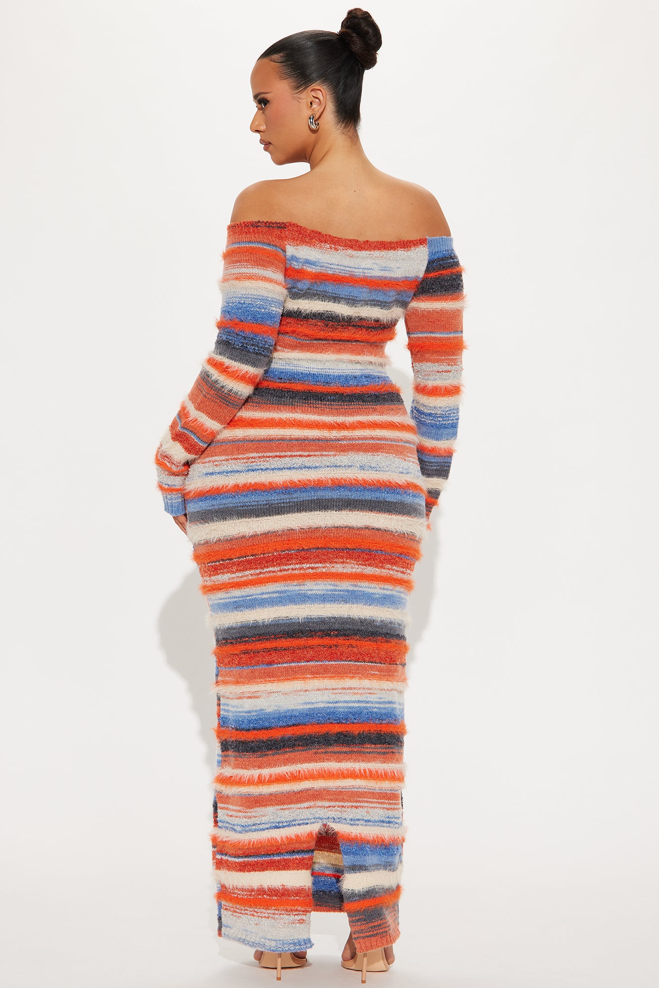 Sweater Maxi Dress - Orange/combo - Image 2