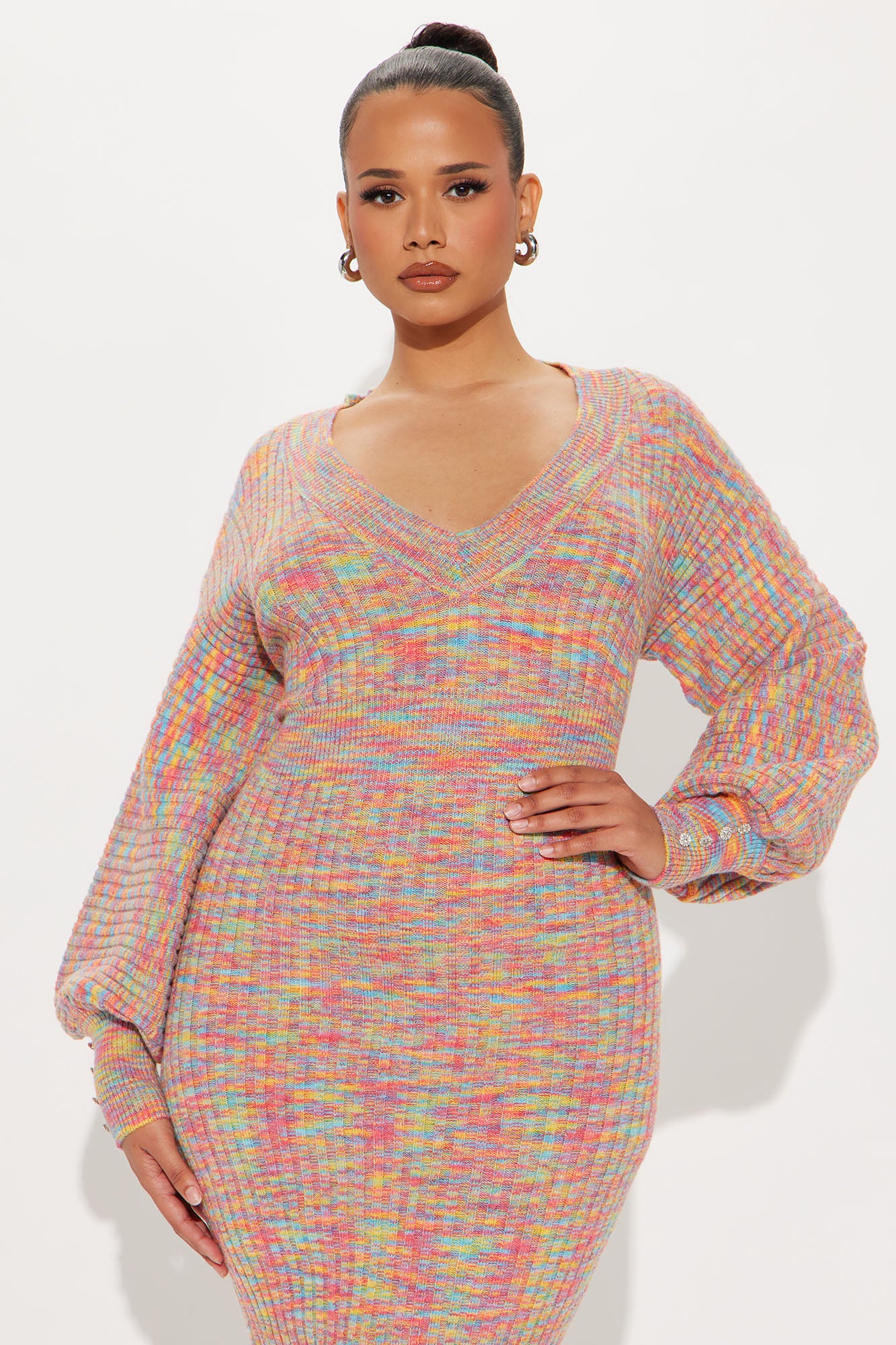 Sweater Maxi Dress - Multi Color