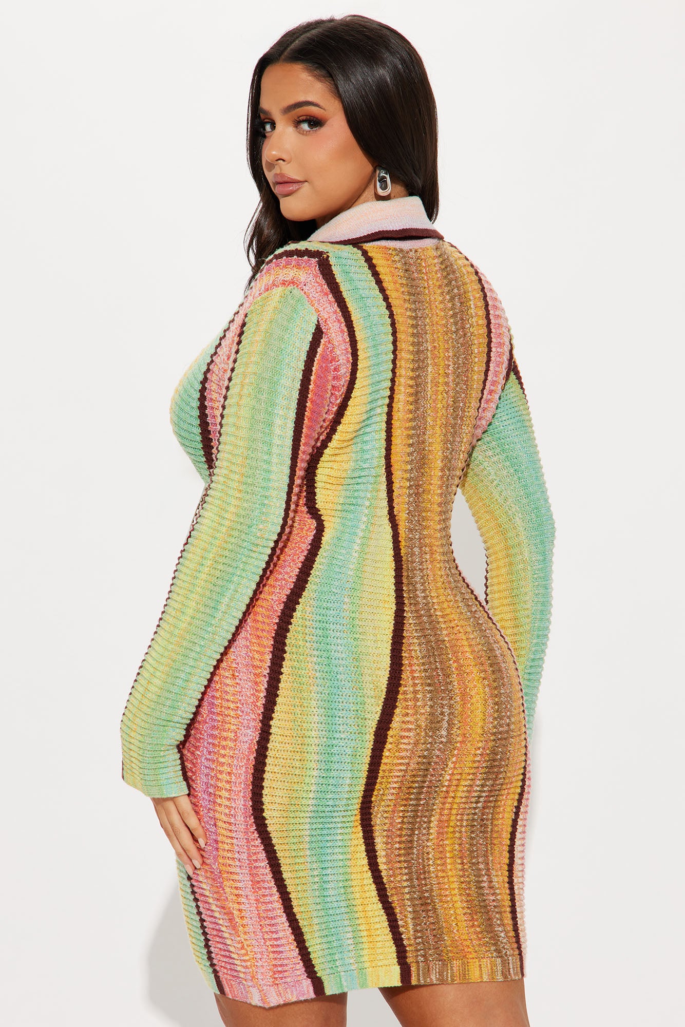 Sweater Mini Dress - Pink/combo - Image 36